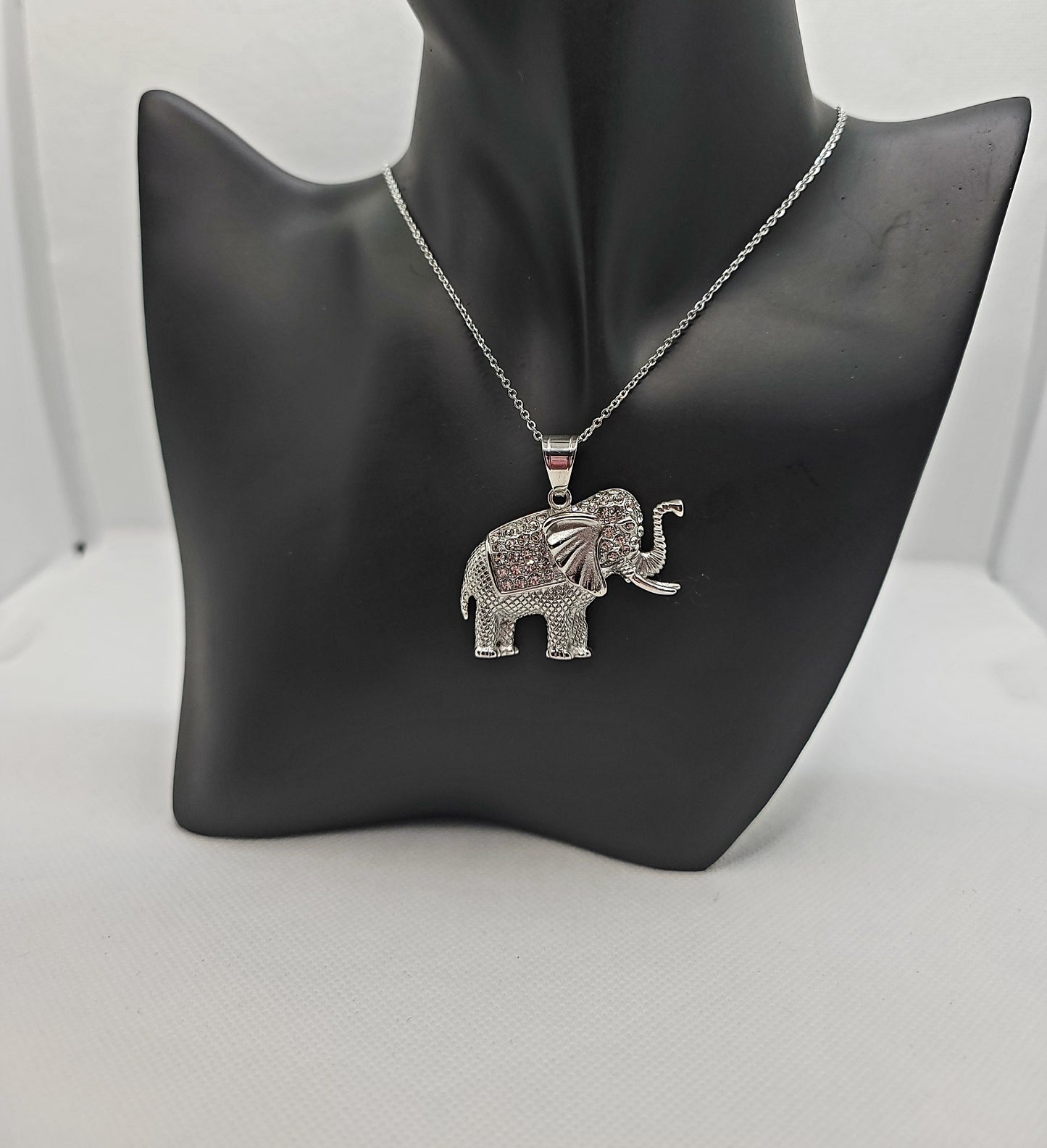 Large Bling Elephant Necklace