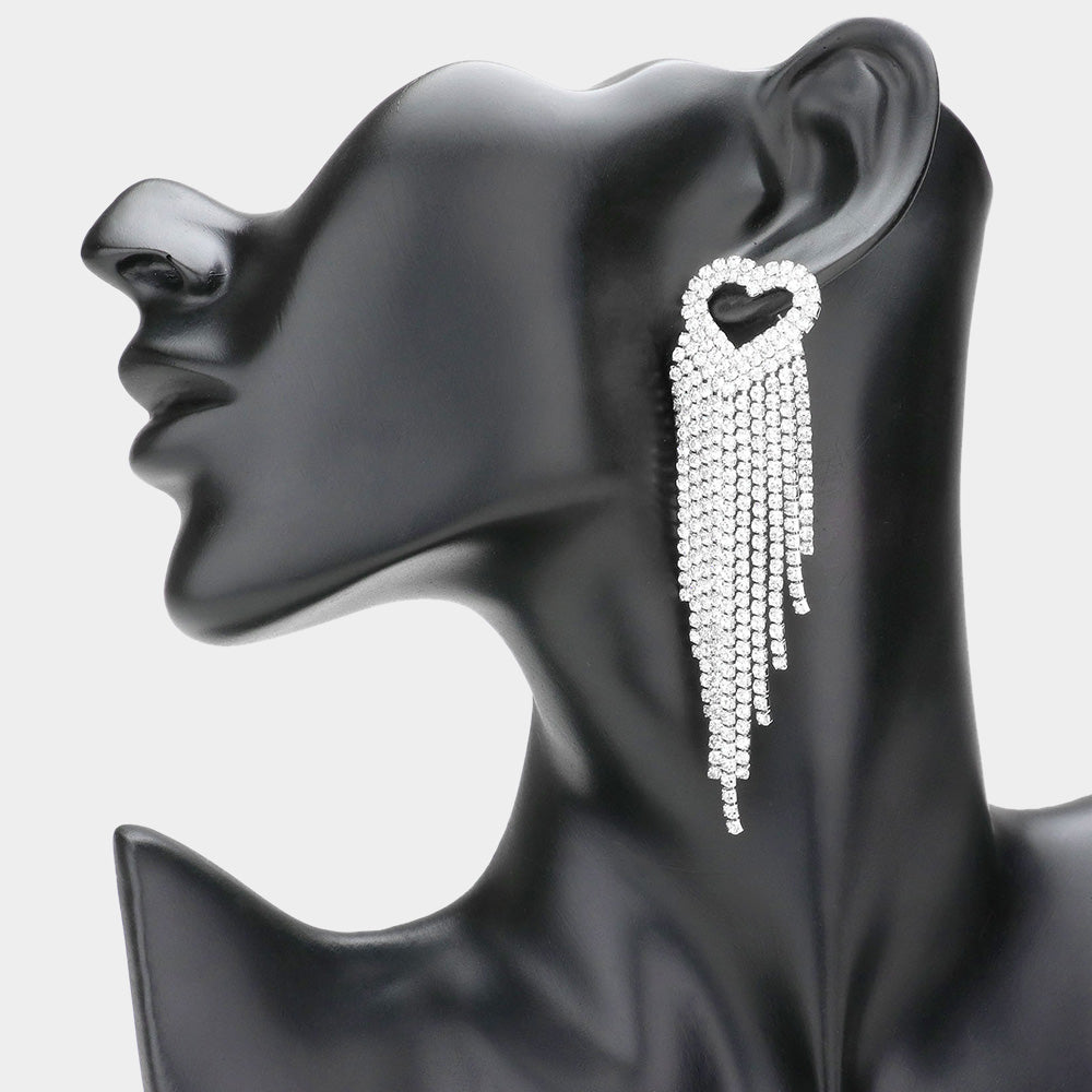 Small Heart Fringe Earrings