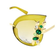 Jeweled Butterfly Shaped Oversized Rhinestone Sun Glasses with UV400 Protection