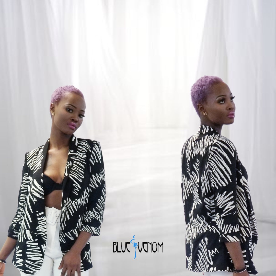 Zig Zag Print Blazer