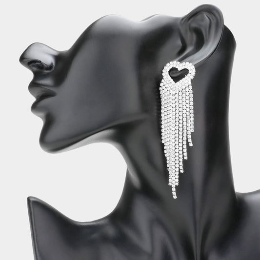 Small Heart Fringe Earrings