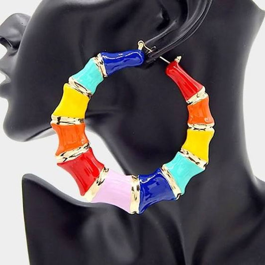 ColorBlast Round Bamboo Earrings